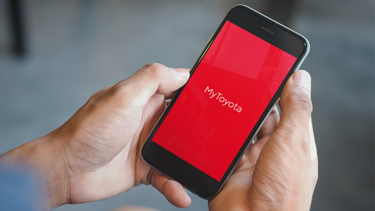 MyToyota App auf einem Smartphone
