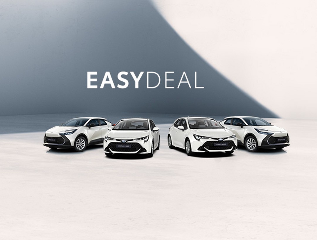 Vier Fahrzeuge stehen nebeneinander darueber ein Störer mit Easy Deal