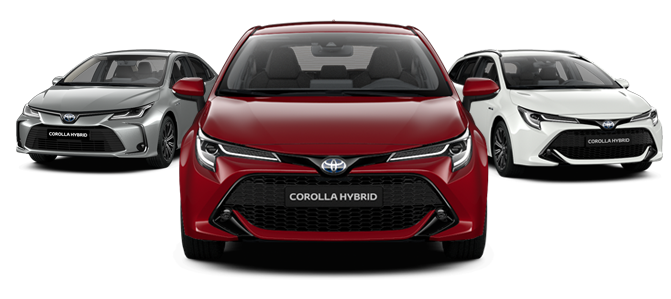 Drei Toyota Corolla aufgereiht