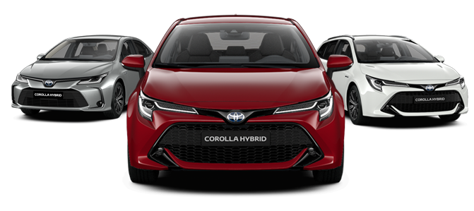Drei Toyota Corolla aufgereiht