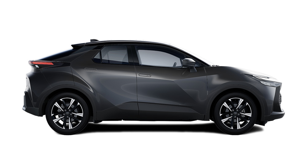Toyota C-HR steht seitlich auf transparentem Hintergrund