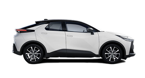 Toyota C-HR steht seitlich auf transparentem Hintergrund