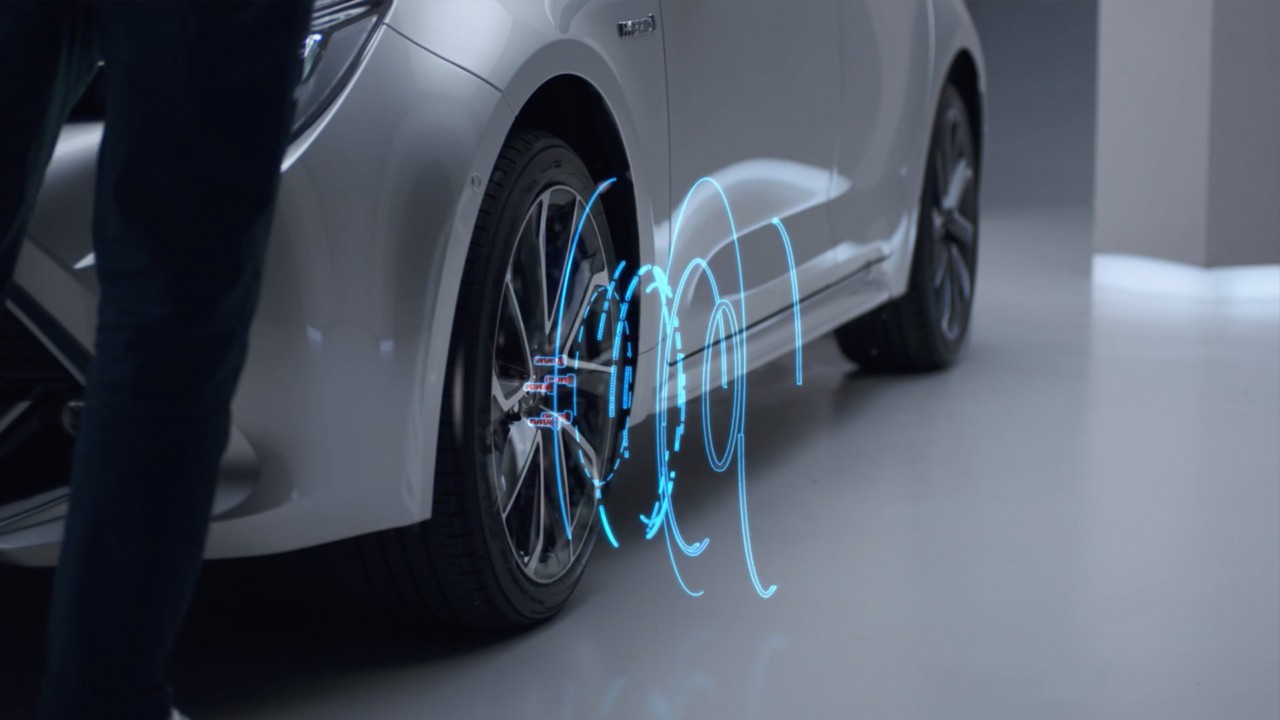 3d-Design neben einem Hybridauto