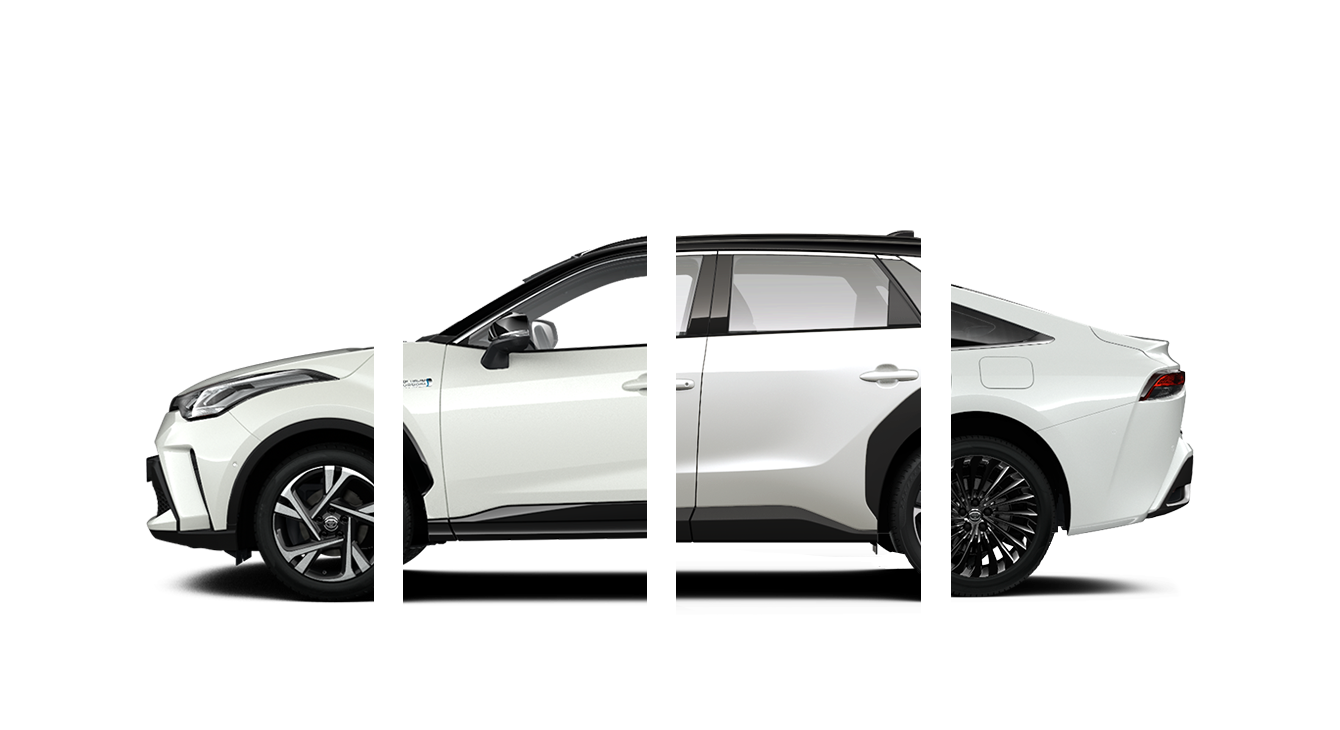 Toyota Modelle vor einem weißen Hintergrund