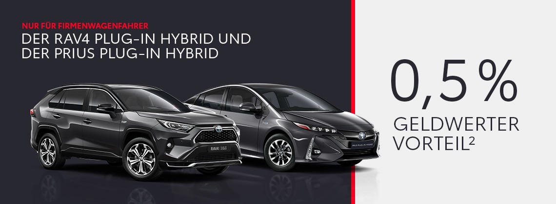 Toyota RAV4 Prius Plug-in Hybrid & Toyota Prius Plug-in Hybrid, 0,5% Geldwerter Vorteil