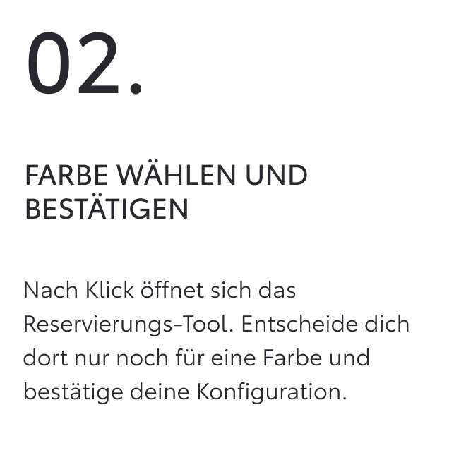 Farbe wählen und bestätigen