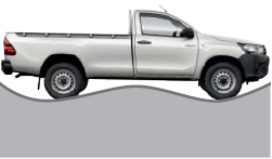 Pickup fährt über Hubel 