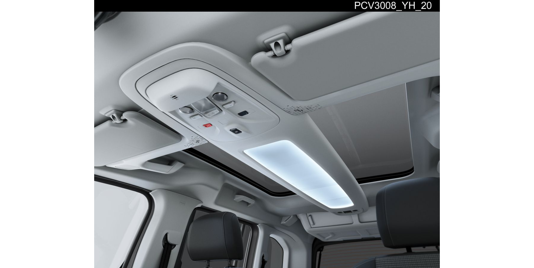Bedienelemente des Toyota Proace City Verso Elektric an der Decke im Innenraum