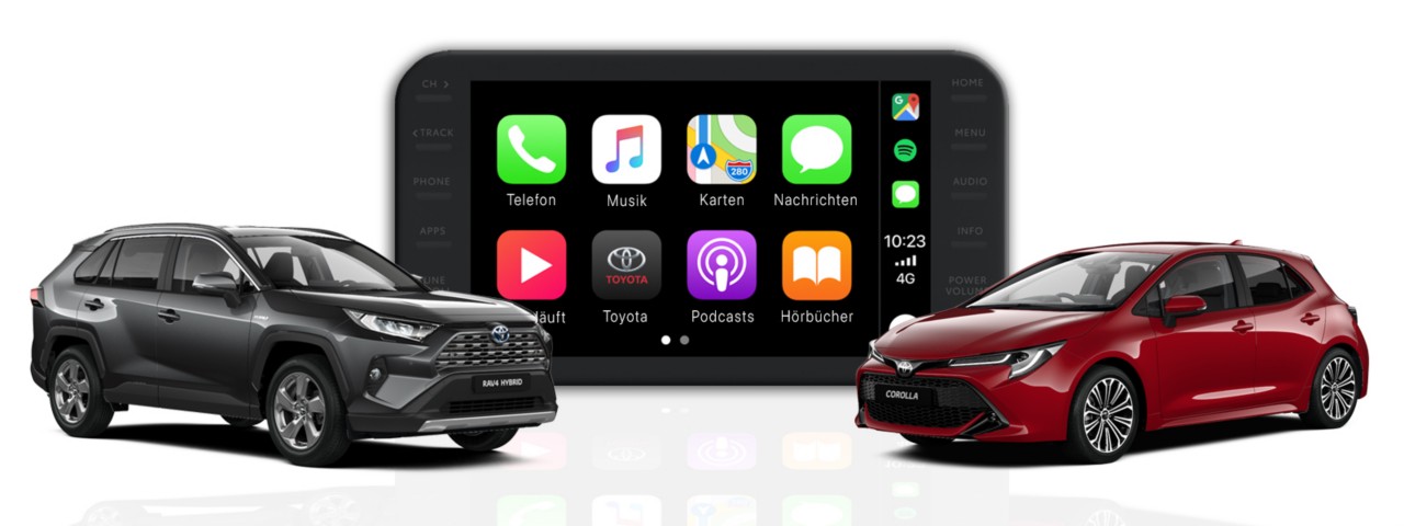 Toyota RAV4 und Corolla mit Smartphone