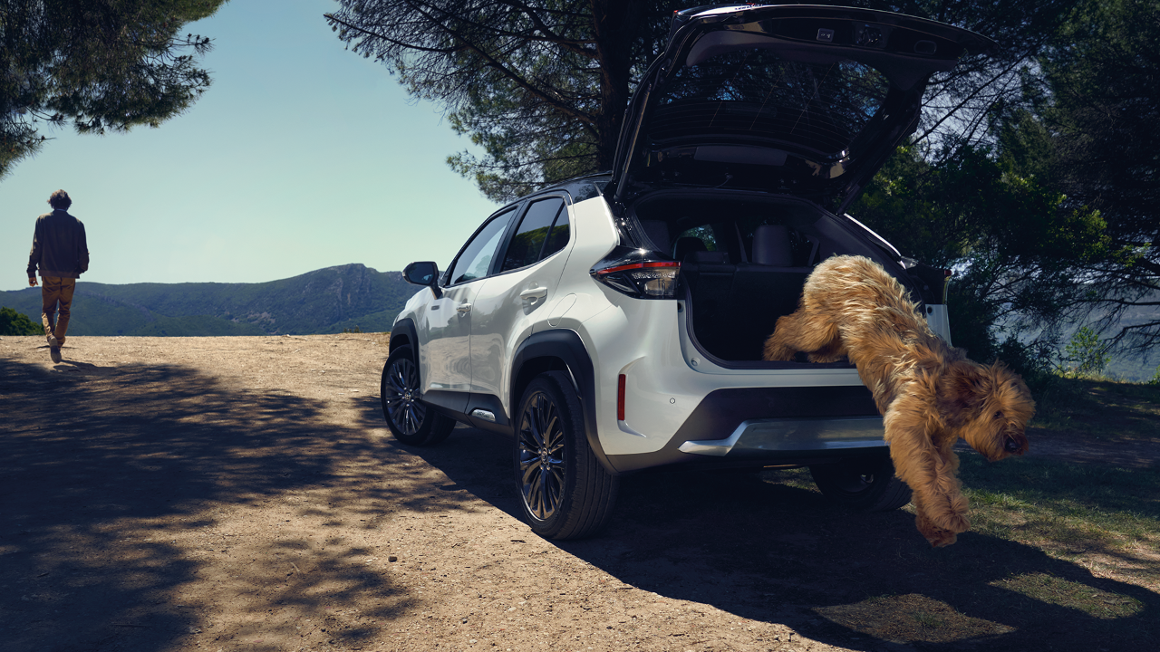 Familie belädt einen Toyota RAV4