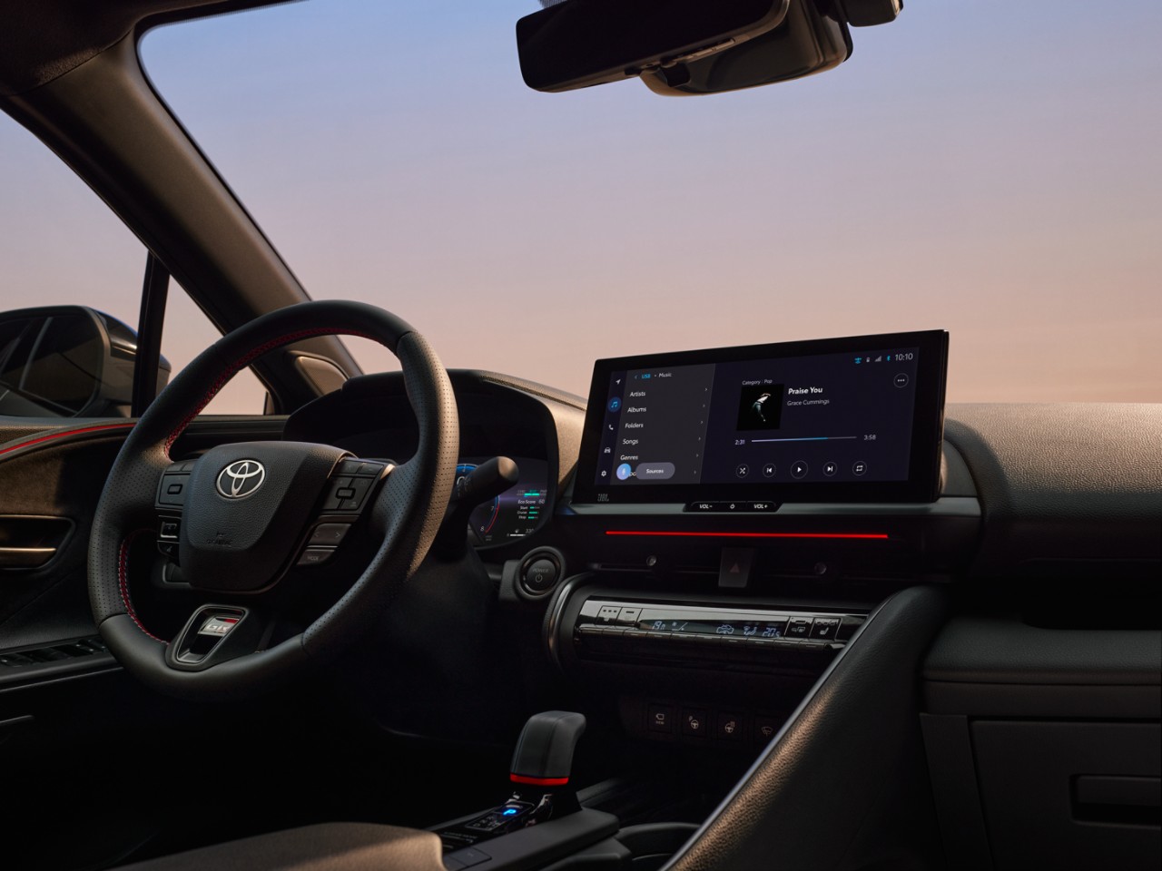Innenraum des Toyota C-HR mit Multimediadisplay